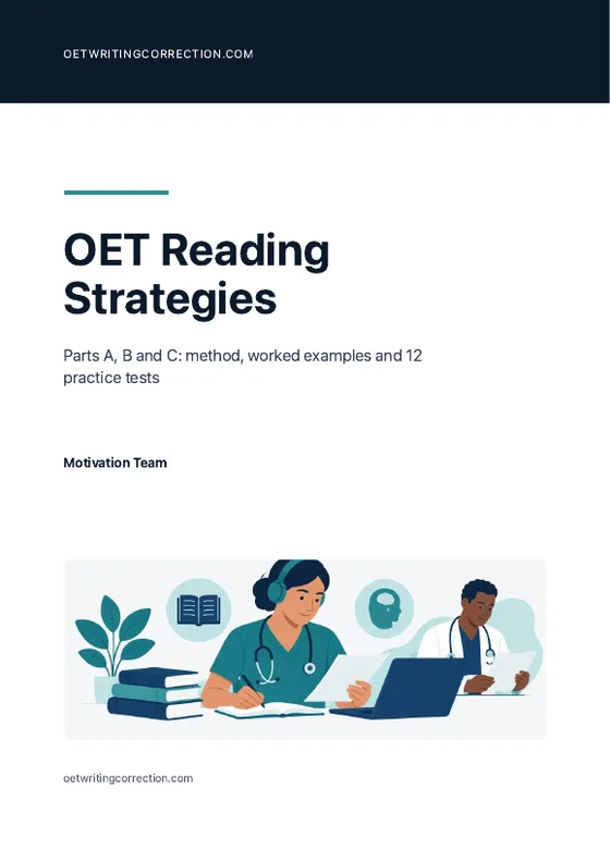 Cover of the OET Reading Strategies book